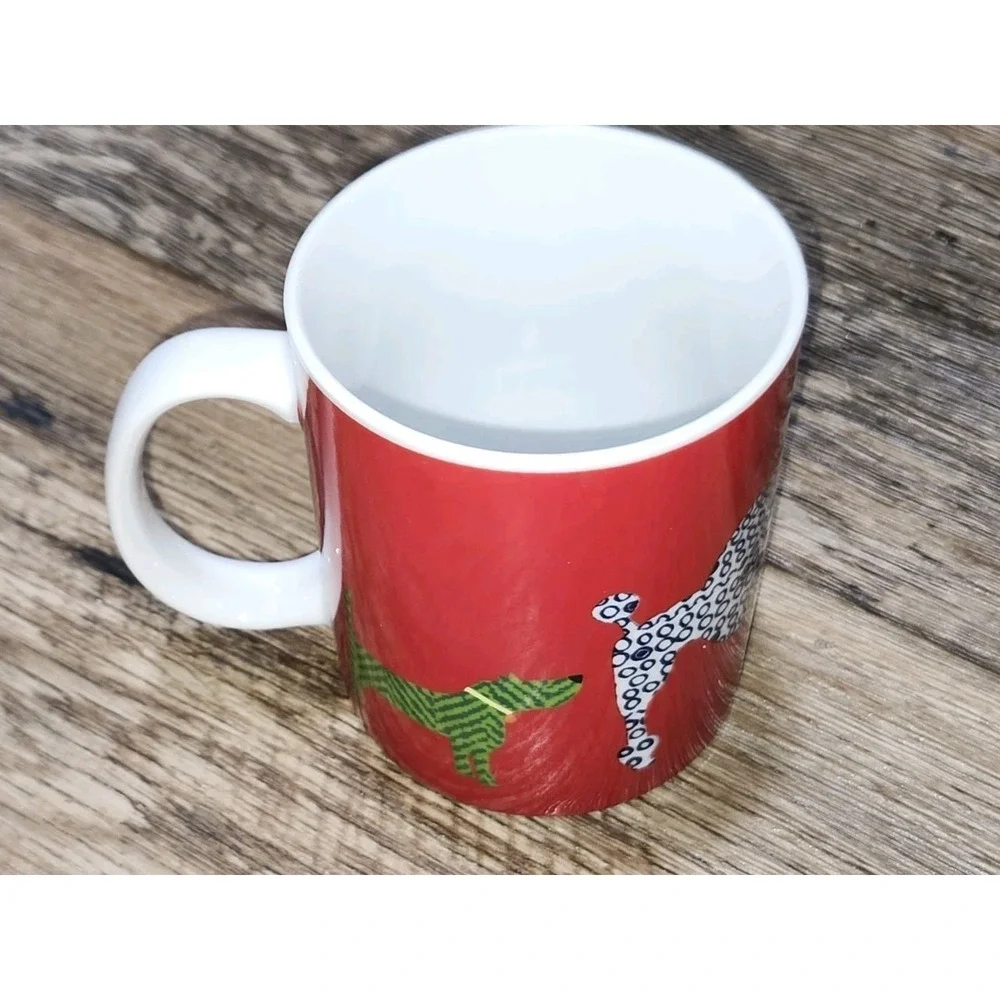 Vintage West Elm Dog Cat Lover Rescue Mug ASPCA Coffee Cup Art Poodle Lab 12 oz
